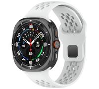 PURYN Soft Breathable Silicone Band for Samsung Galaxy Watch 7 Ultra 47mm Sports Loop Strap No Gaps Bracelet for GALAXY 7 ULTRA 47MM Watchbands(White)