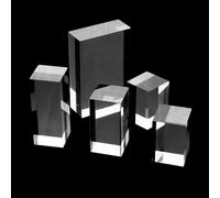 Purzen Barra Cuadrada de Acrílico Transparente Maciza Material Resistente para Proyectos DIY Construcción de Modelos Exhibición y Aplicaciones de Diseño,100mmx100mmx60mm