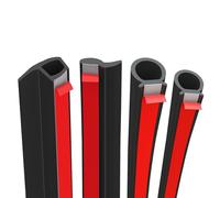 Purzen Sello de Goma P-Type Fondo Plano para Reducción de Ruido Automotriz, Protección contra el Polvo y Resistente Sellado de Grietas para Puertas y Ventanas de Coche,30m