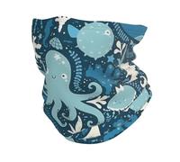 Pus De Pulpo Azul Polainas De Cuello Respirable Cuello Pañuelo Multifuncional Pañuelo De Cabeza para Pesca Caza Ciclismo 30X26Cm