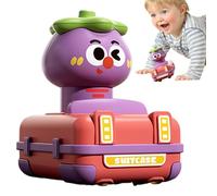 Push and Go Friction Powered Car, Cute Cartoon Shape Stunt Car, Safe Truck Toys, Birthday New Year Christmas Easter Present, Durable Vehicle Toy for Children’s Playtime