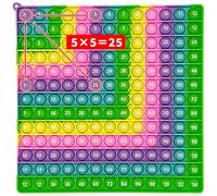 Push and Pop Bubble Fidget Toy, Pop It Fidget Toy, Autismo Juguetes para Apretar, Juguetes Antiestrés 2 in 1 Multiplicación Push Bubble Juguete de Números Juguetes Educativo para Niños y Adultos