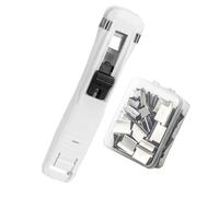 Push Binder Clip Stapler - Herramienta de abrazadera de papel | Dispensador de abrazadera de encuadernación de papel reutilizable, grapadora de clip de mano para documentos, facturas, archivos y