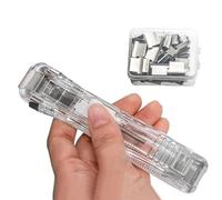 Push Binder Clip Stapler | Portable Document Binding Clamp Dispenser,Handheld Clip Stapler | for Home School Classroom Desktop Paper Document Documents Bills Files Books
