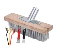 Push Broom Outdoor, Heavy-Duty Wire Broom Head, Metal Broom With Socket, Wooden Handle Broom, Garden Broom For Patio, Outdoor Cleaning Broom, Sturdy Push Broom, Concrete Broom For Outdoors