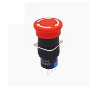 Push Button Switch 5A/220V Emergency Stop 1NO 1NC Small Head On Off Self Lock Three Pins Pushbutton LA16-11ZS