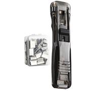 Push Clip Stapler,Reusable Document Binding,Handheld Clip Stapler - for Home School Classroom Desktop Paper Document Documents Bills Files Books