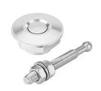 Push Hood Pin Lock Kit Sliver Aluminum Alloy Car Hood Lock Clip with Complete Installation Hardware for Vehicles Hood Vibration While Driving or Cornering Lightweight and Quick Ins (Silver)