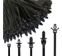 Push Mount Zip Ties, Nylon Cable Ties, 160 piezas de alambre Clips, diseño de autobloqueo, Heavy-Duty Wires Organizing Zips for Automotive Construction Boat Trailer