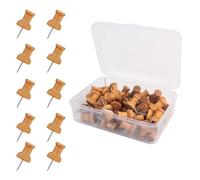 Push Pins de Madera Natural, Set de 100 Uds, 23mm x 8mm con Punta de Acero, Tableros de Corcho, Felpa y Notas, Útiles de Oficina, Casa y Manualidades