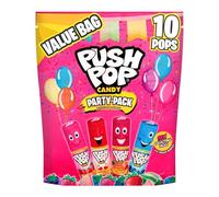 Push Pop 10 Count Candy Lollipops Party Pack - Bulk Candy Valentine’s Variety Pack - Assorted Fruity Flavors Suckers & Lollipops - Party Favors For Kids - Valentine’s Day Candy Gifts for Goodie Bags