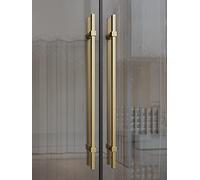 Push Pull Door Handle,Thickened Stainless Steel Door Pulls for Metal Door Glass Door Tempered Door Wooden Door, Modern and Simple (Color : Gold#1, Size : Length 150cm(59.