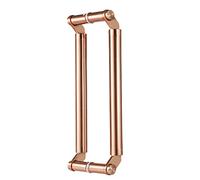 Push-Pull Stainless Door Handle,Round - Shape Double-Sided Ladder Style, for Steel, Aluminum and Glass Doors, Brushed Stainless Steel Finish(Pink,120cm/4ft)
