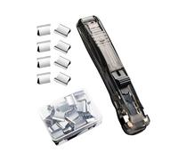 Push Stapler Binder - 40 Sheet Capacity Clamp, Compact Handheld Stapling Tool with 50 Stainless Steel Refills, Reusable Office Accessory with Smooth, Desk Organizer, Stapler for Teacher