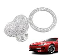 Push Start Button Cover - Decorative Rhinestone Engine Start Stop Decoration, Strong Adhesive Ignition Button Ring, Sparkling Interior Accessory for Enhanced Vehicle Styling and Dashboard