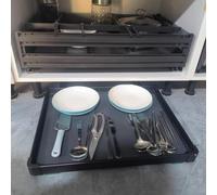 Push to Open Cajon Organizador Ollas y Sartenes Estante con Corredera de Cajón Empujar para Abrir, Moderno Oculto Cajón de Zócalo de Cocina Personalizado(WxD-56x46cm(22x18 1/8"))