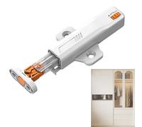 Push to Open Door Latch, Heavy Duty ABS and Metal Touch Release, 11.2×3.2cm Kitchen Cabinet Push Latch, Easy Press Door Catch for Closets, and Furniture Doors