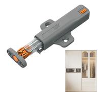 Push to Open Door Latch, Heavy Duty ABS and Metal Touch Release, 11.2×3.2cm Kitchen Cabinet Push Latch, Easy Press Door Catch for Closets, and Furniture Doors