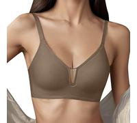 Push up Bralette Mujer Sin Aros - Sujetador para Mujer Color Piel Sin Costura Acolchado Bustier Con Cuello de Pico Clásico Soft BHS Skiny Bra Apoyo Ropa Interior Sujetador Sujetador Sujetador