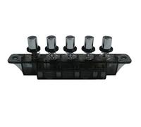 Pushbutton Keyboard Switch - PC Copper 11,1 x 2 x 3,7 cm, 5 púbutton Piano Type | Multifuncional Power Switch For Kitchen Home Office Appliances | Round Silver Key Cap, 4 A 250 V AC