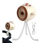 Pushchair - Portable 3 Wind Speed Rotatable Stroller, Flexible Tripod Clip On, USB Rechargeable Personal Breeze | For Travel Beach Park Shopping Camping Home