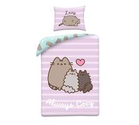 Pusheen Always Cozy Funda Nórdica Cama 90 140x200 + Funda Almohada 70x90 | Ropa de cama reversible | Microfibra ultra suave | Stormy y Pip | Licencia oficial | Regalo niña & adolescente | Idea regalo