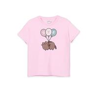 Pusheen Big Girls Camiseta Rosa de Manga Corta | Diseño de Globos de adiós juguetón | Adorable mercancía Cómodo y Elegante Amantes