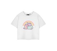Pusheen Blanco Rainbow Camiseta corta de manga corta Mujeres