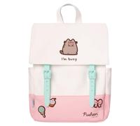 Pusheen Mochila moderna con correas ajustables y parches decorativos, Rosa
