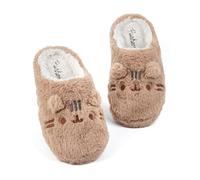 Pusheen Pantuflas para mujer | Diseño de gato de peluche gris o marrón para adultos y adolescentes | Zapatillas de estar por casa con dibujos de animales de anime