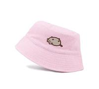 Pusheen The Cat Bucket Hat pour Femme | Adultes Dames Ados Chat de Bande Dessinée Animal Taille Unique Cordon Rose Chapeau de Soleil d'été | Cadeaux de marchandises