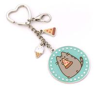 Pusheen Pizza clasificar Llavero colgante Plateado Aleación de Zinc