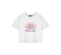 Pusheen Top Crop Arco Iris de Manga Corta para Mujer (NS8969)