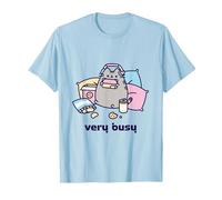 Pusheen Very Busy Gaming Camiseta Camiseta, Hombre, Azul Bebé, XL