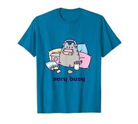Pusheen Very Busy Gaming Camiseta Camiseta, Hombre, Zafiro, 3XL