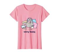 Pusheen Very Busy Gaming Camiseta Camiseta, Mujer, Rosado, XS