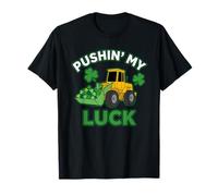Pushin My Luck St Patrick's Day Funny Shamrock Party Boy Camiseta