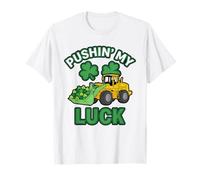 Pushin My Luck St Patrick's Day Funny Shamrock Party Boy Camiseta