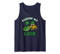 Pushin My Luck St Patrick's Day Funny Shamrock Party Boy Camiseta sin Mangas