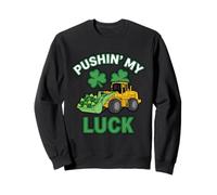 Pushin My Luck St Patrick's Day Funny Shamrock Party Boy Sudadera