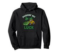 Pushin My Luck St Patrick's Day Funny Shamrock Party Boy Sudadera con Capucha