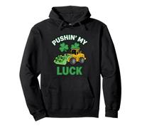 Pushin My Luck St Patrick's Day Funny Shamrock Party Boy Sudadera con Capucha