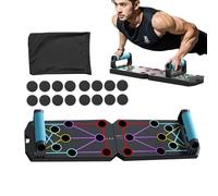 Pushup Tabla plegable, de ejercicios abdominales, 40/20/7 pulgadas, bases completas de entrenamiento corporal, orientación muscular codificada para entrenamientos en casa y viajes, multicolor