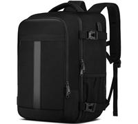 PUSLOM Mochila 40x30x20 Mochila Viaje Cabina Avion para Ryanair Equipaje de Mano para Vueling 24L Bolsa de Viaje Hombre Mujer Mochila Viaje Cabina Mochila Portatil 14 Pulgadas con Puerto USB Negro