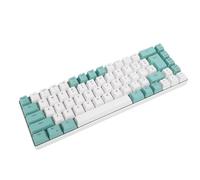 PUSOKEI 60% de Teclado de Juego con Cable, Teclado de Computadora Retroiluminado RGB, Ergonómico, Anti Fantasmas, Teclas Multimedia, 68 Teclados Compactos de Keys para la (Bloque de Color Blanco