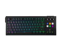 PUSOKEI 75% Teclado de Juego RGB con Cable, 78 Teclas Teclado Mecánico de Junta Compacta con Interruptores Rojos de Intercambio en Caliente, 6 Teclas Programables LCD, Silencio y (Black)