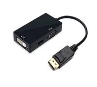 PUSOKEI Adaptador de Interfaz Multimedia Mini DisplayPort a HD, 60Hz 2,25 GBP VGA HD DVI Salida Cobre, Convertidor Mini DP para Monitor de TV Portátil (Negro)