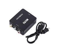 PUSOKEI Adaptador HDMI a 1080p HDMI a AV CVBS, convertidor de Audio y Video Compuesto, Compatible con NTSC y PAL para TV Stick HD Camera HD DVD Displayer Auriculares Laptop HDTV(Negro)