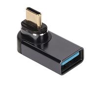 PUSOKEI Adaptador Magnético USB C a USB de 90 Grados, Adaptador USB C Macho a USB Hembra de ángulo Recto, Codo de 24 Pines 1920x1080 60Hz 10Gbps, para PC, Teléfono, Computadora Portátil,