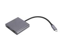 PUSOKEI Adaptador Multimedia USB C a Daul HD, Divisor de Interfaz Multimedia USB C a HD 4K 60 Hz, Pantalla Extendida y Espejada, para PC Portátil